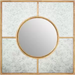 Premier Housewares - Zariah Gold Finish Art Deco Wall Mirror