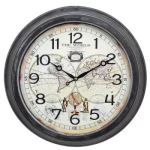 Decorative Rustic Globe Map Design Wall Clock