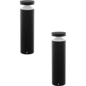 2 PACK IP44 Outdoor Pedestal Light Black Cast Aluminium 11W LED Post