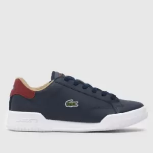 Lacoste Navy & Red Twin Serve Boys Youth Trainers