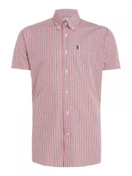 Mens Barbour Alston gingham short sleeve shirt Red