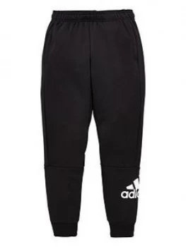 adidas Boys Badge of Sport Pants - Black, Size 7-8 Years