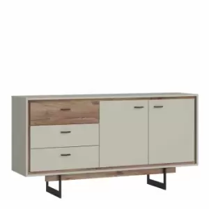 Rivero 2 Door 3 Drawer Sideboard In Grey And Oak