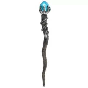 Silver Claw Wand With Blue Gem