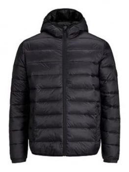 Jack & Jones Boys Hooded Padded Jacket - Black, Size Age: 10 Years