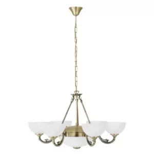 Pendant Light Colour Bronzed Shade White Satin Glass Bulb E14 E27 6x40W 2x60W