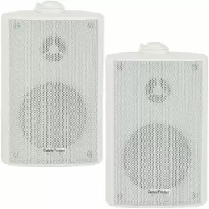 Loops - pair) 2x 5.25' 90W White Outdoor Rated Speakers Wall Mounted HiFi 8Ohm & 100V