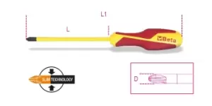 Beta Tools 1276MQ/C VDE 1000V Insulated Screwdriver Combined PZ1/LPP