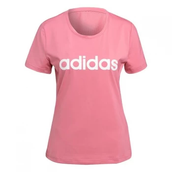 adidas Linear T Shirt Ladies - Rose Tone / White