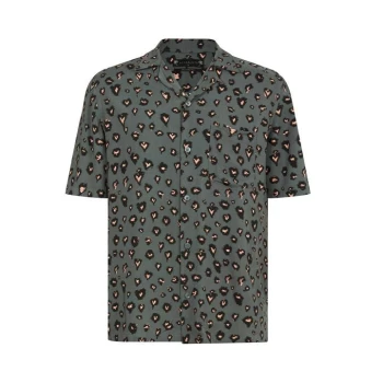 AllSaints Romansu Short Sleeve Shirt - Black