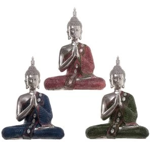 Metallic Contemplation Thai Buddha Figurine (1 Random Supplied)