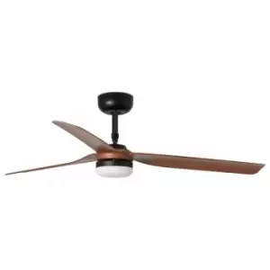 Faro Punt LED Black, Dark Wood Ceiling Fan With DC Motor