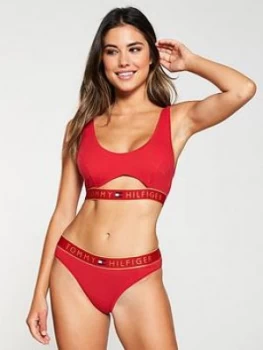 Tommy Hilfiger Cut Out Bralette - Tango Red, Tango Red, Size S, Women