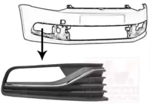 VAN WEZEL Bumper Grill VW 5814594 6C0854662,6C0854662C,6C0854662CRYP Bumper Grille,Grille Assembly,Ventilation Grille, bumper 6C0854662RYP