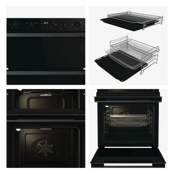 Hisense Hi6 Electric Built Under Double Oven - Black 744498 Black