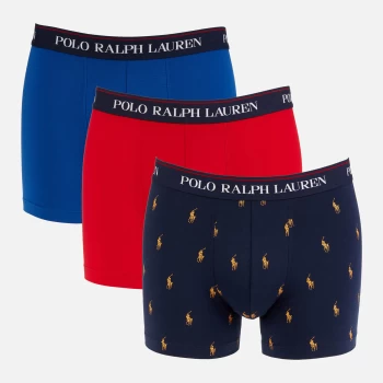 Polo Ralph Lauren Mens 3 Pack Classic Trunk Boxer Shorts - Blue/Navy/Red - S