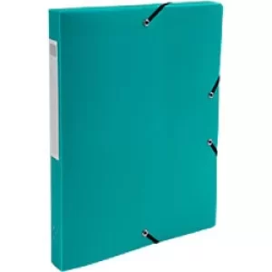 Opak Elasticated Box File PP A4 25mm, Green, Pack of 8