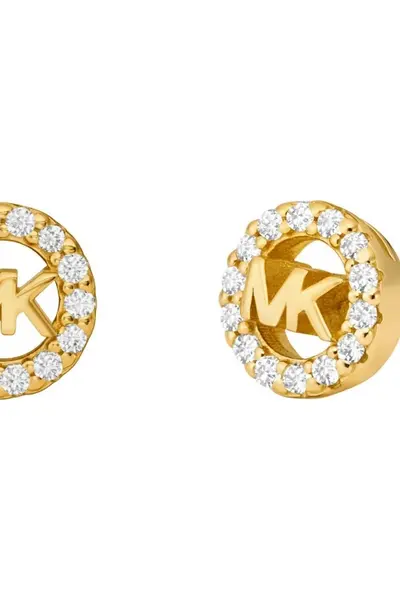 Michael Kors Jewellery Ladies Michael Kors 14K Gold Sterling Silver Logo Stud Earrings MKC1727CZ710