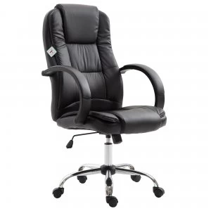 Vinsetto High Back Executive Office Chair Ergonomic Design Adjustable Soft Padded Seat Height 360° Swivel PU Leather Black