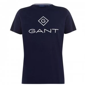 Gant Short Sleeve New Logo T Shirt - Navy 433