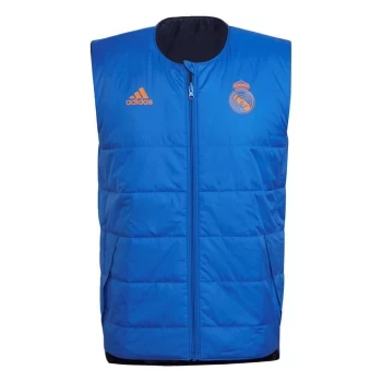 adidas Real Madrid Padded Vest Mens - Hi-Res Blue / Black