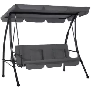 Outsunny 2 in 1 Swing Chair Day Bed with Adjustable Canopy - Grey