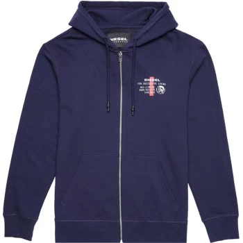 Diesel Logo Zup Thru Hoodie - Navy 8AT