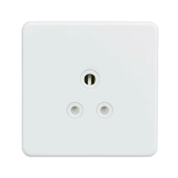 Screwless 5A Unswitched Round Socket - Matt White - Knightsbridge