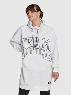 Adidas Women In Power Overhead Hoodie, White, Size L, Women