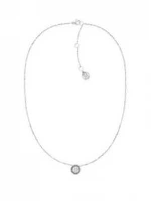 Tommy Hilfiger Stainless Steel Multi Crystal Necklace, Silver, Women