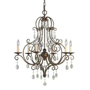 Feiss Chateau 6 Light Chandelier Mocha Bronze