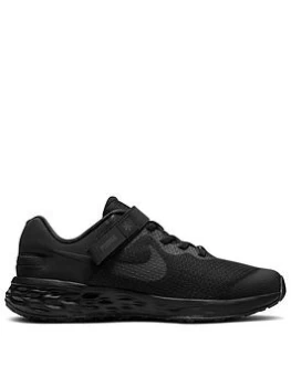 Nike Revolution 6 Flyease Trainers - Black/White/Grey, Black, Size 5.5