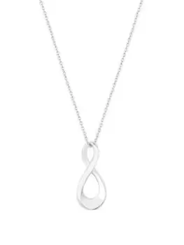 Simply Silver Sterling Silver 925 Polished Chunky Infinity Pendant Necklace, Silver, Women