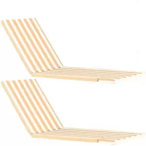 Harbour Housewares - Sussex Sun Lounger Cushions - Peach Stripe - Pack of 2