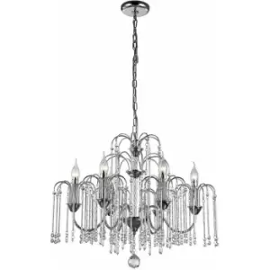 Impex Bette 6 Light Chrome 6 Arm Chandelier