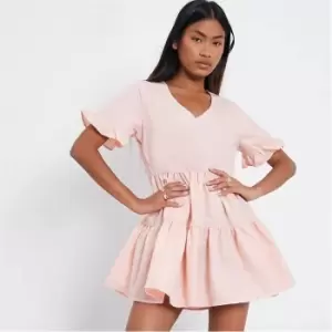 I Saw It First Petite V Neck Smock Dress - Pink