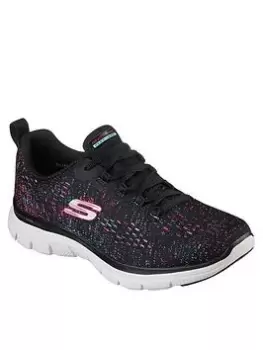 Skechers Flex Appeal 4.0 Vivid Spirit Trainers - Black, Size 6, Women