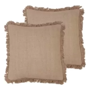 Furn. Sienna Twin Pack Polyester Filled Cushions Blush Pink