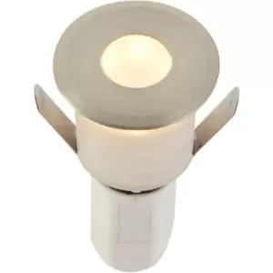 Recessed Decking IP67 Guide Light - 1.2W Warm White LED - Satin Nickel Plate