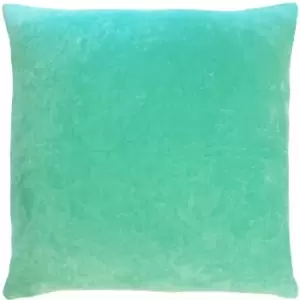 Furn Tanda Plain 100% Cotton Cushion Cover, Mint/Pink, 50 x 50 Cm