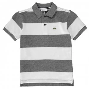 Lacoste Lacoste Block Stripe Polo Shirt - Gry/Wht V7J