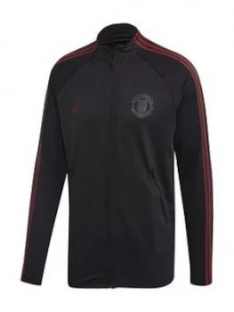 Boys, adidas Youth Manchester United 20/21 Anthem Jacket - Black, Size 7-8 Years