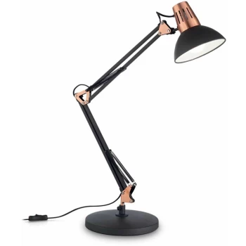 Ideal Lux - 1 Light Desk Lamp Black, E27