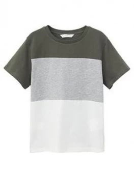 Mango Boys Colour Block Tshirt - Khaki