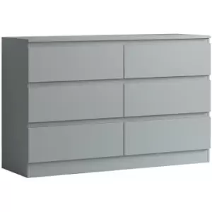 Fwstyle Modern 6 Drawer Chest Matt Grey