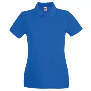 Fruit Of The Loom Ladies Lady-Fit Premium Short Sleeve Polo Shirt (XS) (Royal)