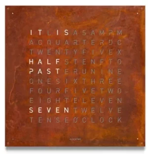 QLOCKTWO Large Creators Edition Rust Wall Clock 90cm