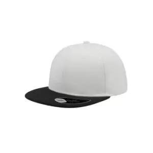 Atlantis Snap Back Flat Visor 6 Panel Cap (One Size) (White/Black)