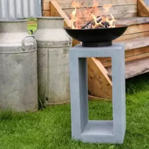 Ivyline 68.5cm Firebowl & Square Console - Cement