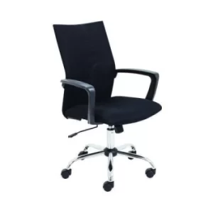 First One Task Chair with Arms 630x535x940-1020mm Mesh Back Black KF90883